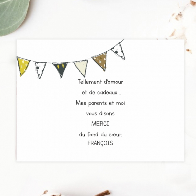 Carte remerciement nassance RE216002