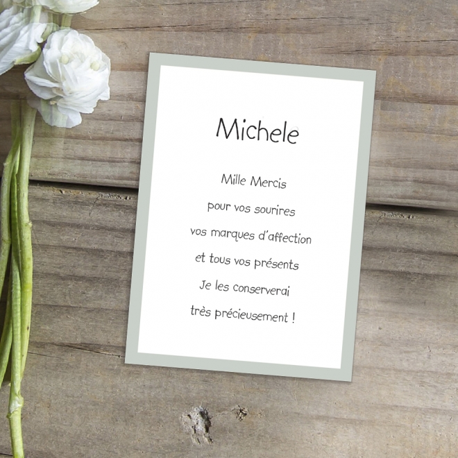 CARTE DE REMERCIEMENT NAISSANCE RE316007