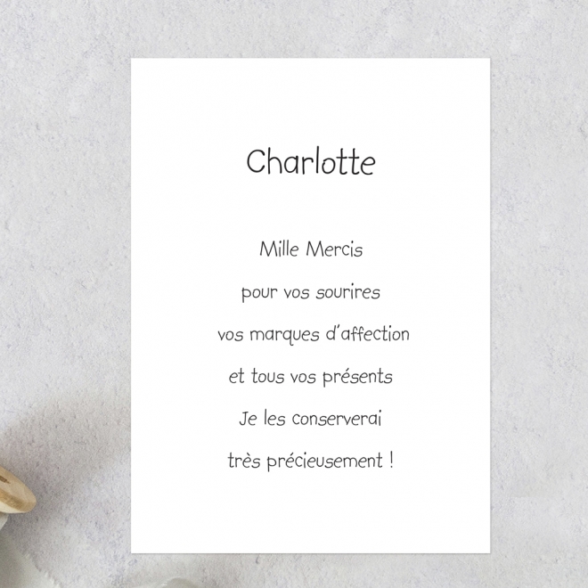 CARTE DE REMERCIEMENT NAISSANCE RE316008