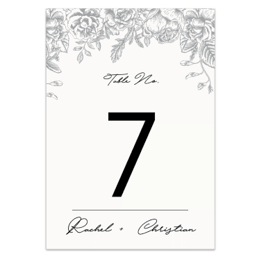 Número de mesa a juego con la invitación 