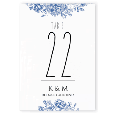 Número de mesa a juego con la invitación