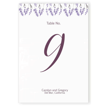 Número de mesa a juego con la invitación