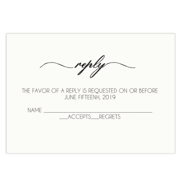 Response Card Bound in Lace