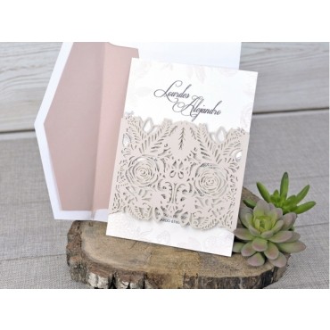 Faire-part mariage decoupe laser 39328-2