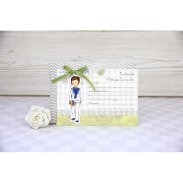 Faire part baptême garçon  208011